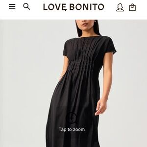 Love, Bonito Jill Pintuck Boat Neck Fit & Flare Midi Dress